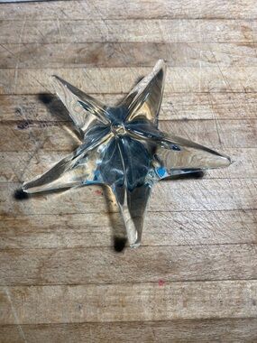 Vintage Crystal Star Paperweight 5”
